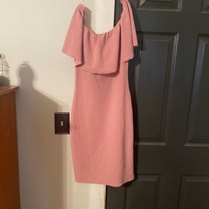Pink off the shoulder dress
